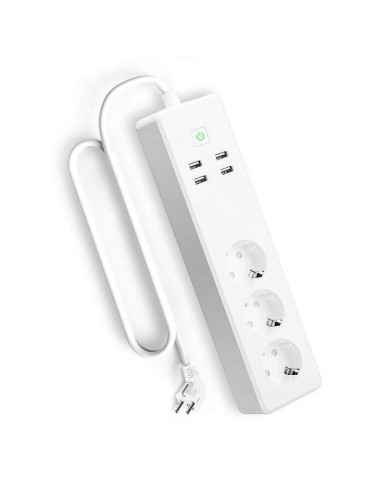 Inteligentna listwa zasilająca WiFi Meross MSS425E, 3 gniazda + 4x USB