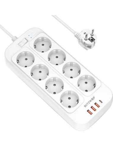 Listwa zasilająca Blitzwolf BW-PC2, 8 gniazd + 3x USB, 1x USB-C, 2500W