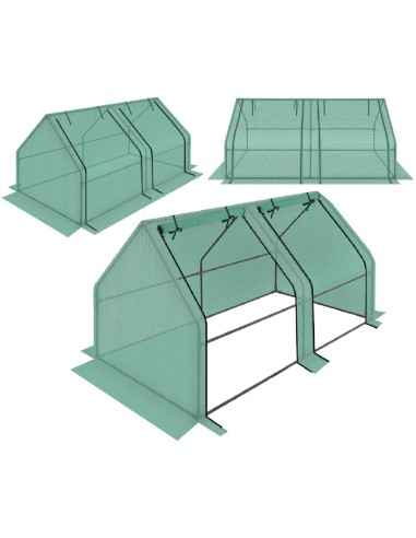 SZKLARNIA TUNEL OGRODOWY MINI ZIELONY DO SAŁATY 180x90x90CM