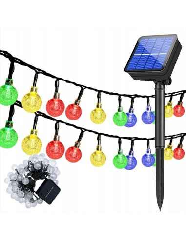 LAMPA SOLARNA OGRODOWA GIRLANDA ŁAŃCUCH SOLARNY 4,9M 40LED MULTIKOLOR