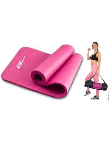 MATA FITNESS NBR ANTYPOŚLIZGOWA RÓŻOWA I TORBA 180X60X1,5CM EB FIT