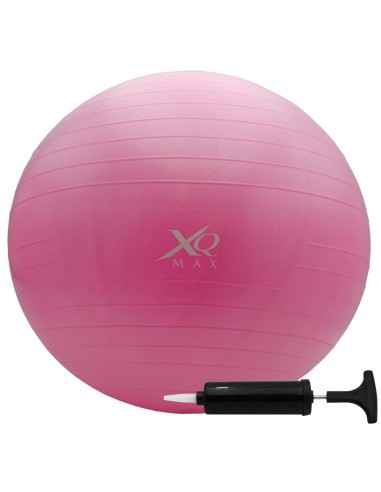 PIŁKA FITNESS GIMNASTYCZNA Z POMPKĄ XQMAX 55CM RÓŻOWA