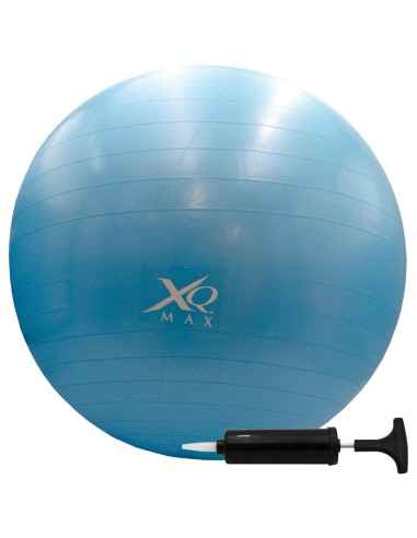 PIŁKA FITNESS GIMNASTYCZNA Z POMPKĄ XQMAX 55CM NIEBIESKA