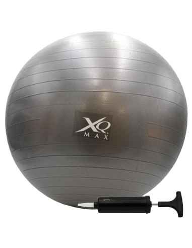 PIŁKA FITNESS GIMNASTYCZNA Z POMPKĄ XQMAX 55CM CZARNA